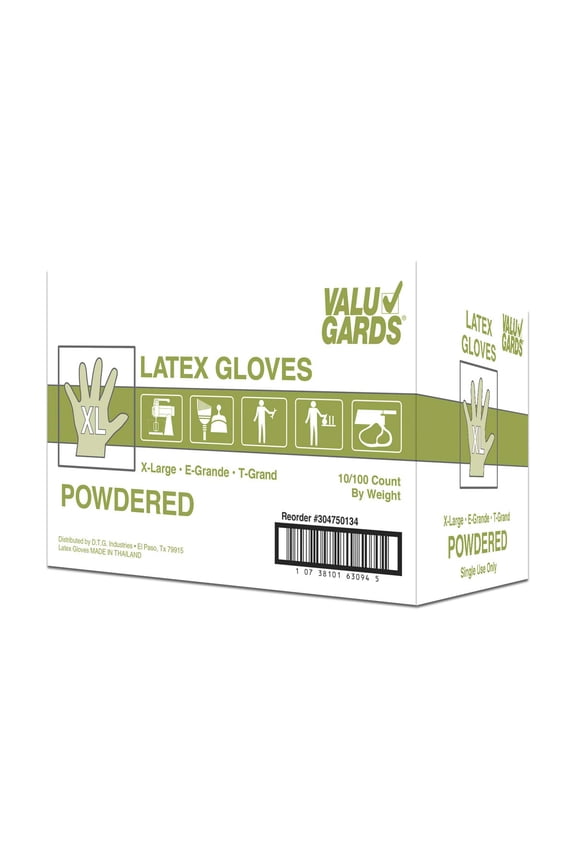 Eclipse Value Extra Large Latex Glove - 100 per pack - 10 packs per case.