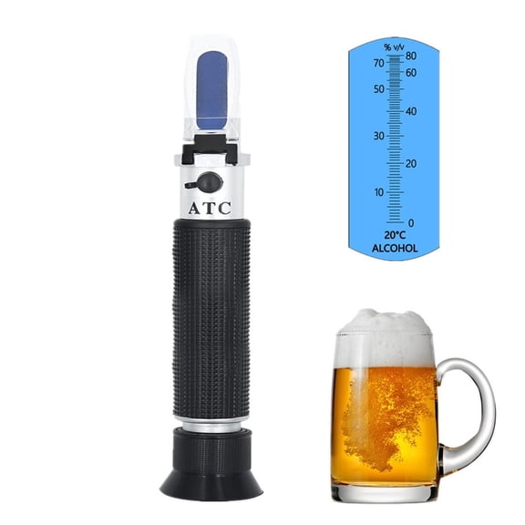 Handheld 0-80% Baijiu Alcohol Refractometer ATC Liquor Whisky Tester Content for Spirits ,Easy to Use