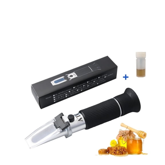 Handheld 10-30% Water Honey Refractometer ATC Honey Concentration Meter Honey Moisture Meter With Calibration Liquid