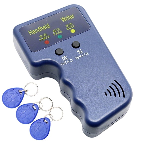 Handheld 125KHz ID Card Copier Writer Duplicator for Access Control, Key Fobs, Elevator, Rental, Attendance Cards - Blue