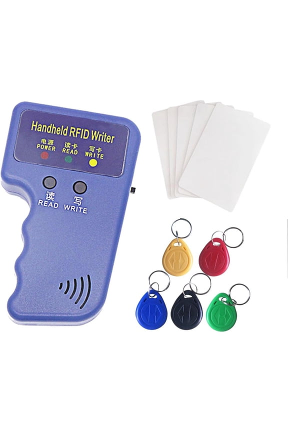 Handheld 125khz Copier RFID Smart 125khz Card Duplicator Used for T5577 or EM4305+5pcs T5577 Keychains +5 T5577 Cards