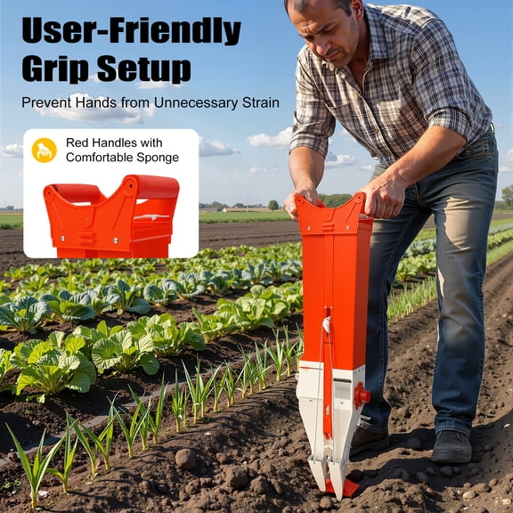 Handheld Adjustable Double-Cylinder Manual Seeder Fertilizer Applicator, Dual Purpose Seed Planter & Fertilizer Spreader for Corn, Peanut, Beans & Backyard Vegetable Gardening