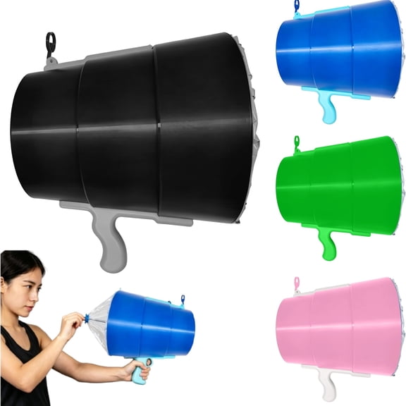 Handheld Air Cannon Toy, Long-Range Invisible Air Wave Blaster, Collapsible Storage Design, Battery-Free Indoor Outdoor Gadget - Green