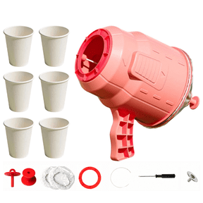 Handheld Air Cannon Toy Single Shot No Battery | Air Vortex Prank Launcher for Target Cup Games Indoor Outdoor Fun Pink
