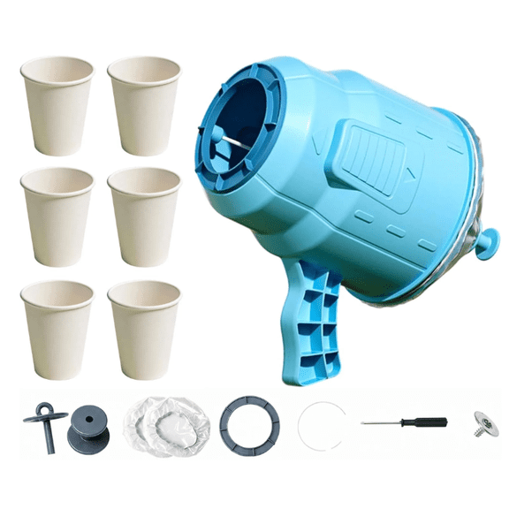 Handheld Air Cannon Toy with Target Cups | Invisible Air Vortex Launcher Perfect for Party Games and Holiday Gifts Sky Blue
