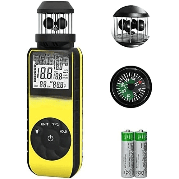 Handheld Anemometer Update Wind Meter with 360 Rotation Any Wind Direction for Measuring Wind Speed, Temperature with LCD Backlight for Shooting, Drone Flying- RQ-881M$$Garden & Patio