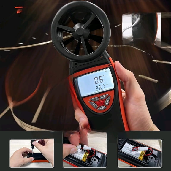 Handheld Anemometer for Wind Speed Temp Humidity, Digital Rechargeable Air Flow Gauge Meter, Portable CFM Measuring Device for HVAC Outdoor Sailing Shooting Golf Drone Flying$$Garden & Patio