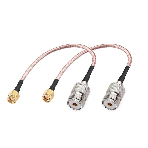 Handheld Antenna Cable SMA Male to UHF SO-239 Female Connector, 6 Inch Flexible RG316 Coaxial Low Loss Cable for Amplifier RF Applications, Pack of 2