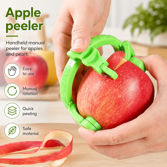 Handheld Apple Peeler for Apple Pear Manual Rotating Apple Pear Peeler Zester Kitchen Gadget Apple Peeling Hand Rotation Fruit Spiralizer Peeler Machine Gift Ideas