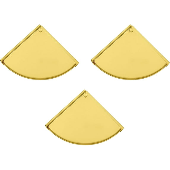 Set of 3 Pie Sector Shaped Sliding Compact Mirrors (Gold)