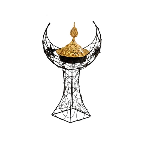 Handheld Aromas Furnaces with Moon Tower Shape and Lid Aromatherapies Incenses Burners for Islamics Festival Decoration