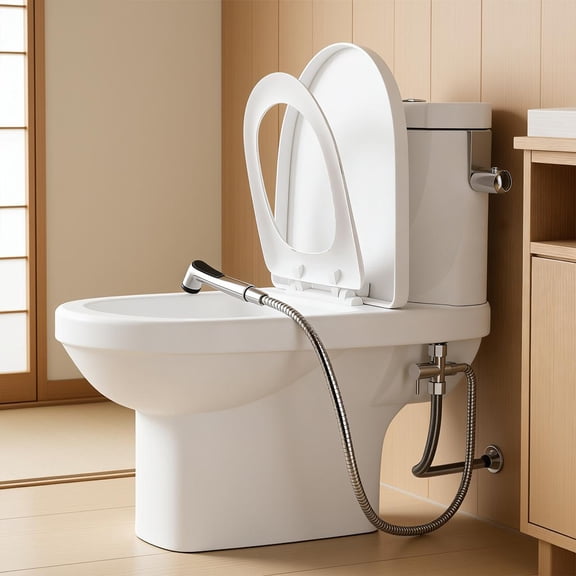 Handheld Bathroom Bidet Sprayer Bidet Attachment with Wall Mount Hose Kit Included  Chrome