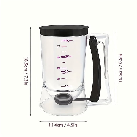 Handheld Batter Dispenser, Cake Batter Measuring Cup, DIY Baking Tool for Even Batter Pouring