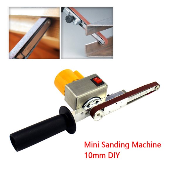 Handheld Belt Sanding Machine, Belt Sanding Machine, Portable Belt Sanding Machine for Descaling, Sanding, and Polishing Linden, Tungsten Steel Knives