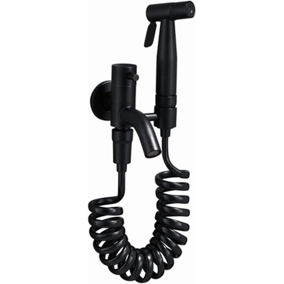 Handheld Bidet Sprayer Kit Black Booster Sprayer Single Cold Bathroom Tap Wall-Mounted Single Handle Bathroom Bidet