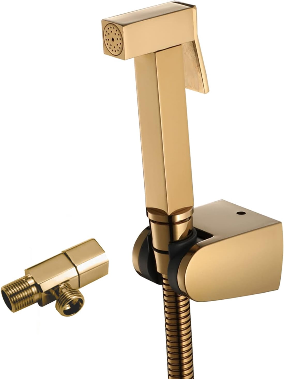 Handheld Bidet Sprayer Kit for Toilet, Toilet Sprayer Set with 59" Stainless Steel Hose and ABS Shower Hook, Easy Use for Cleaning Bathroom/Floor, Female Washing,Rose Gold