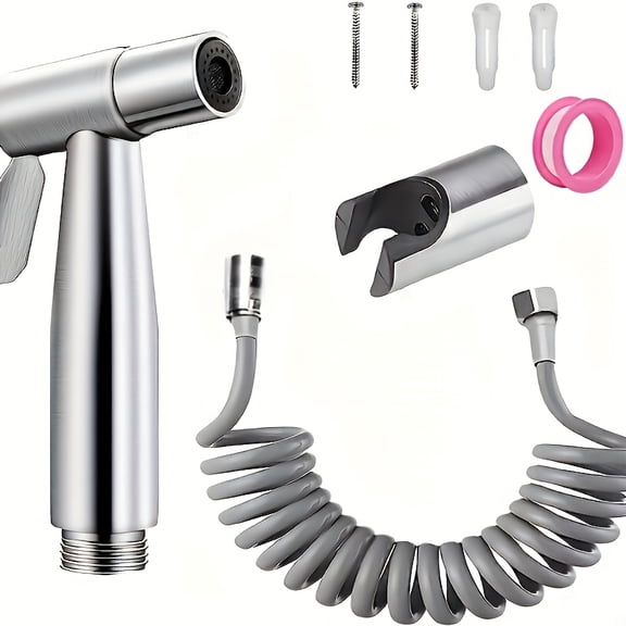 Handheld Bidet Sprayer Set with Stainless Steel Hose, Wall Mount Shower Attachment