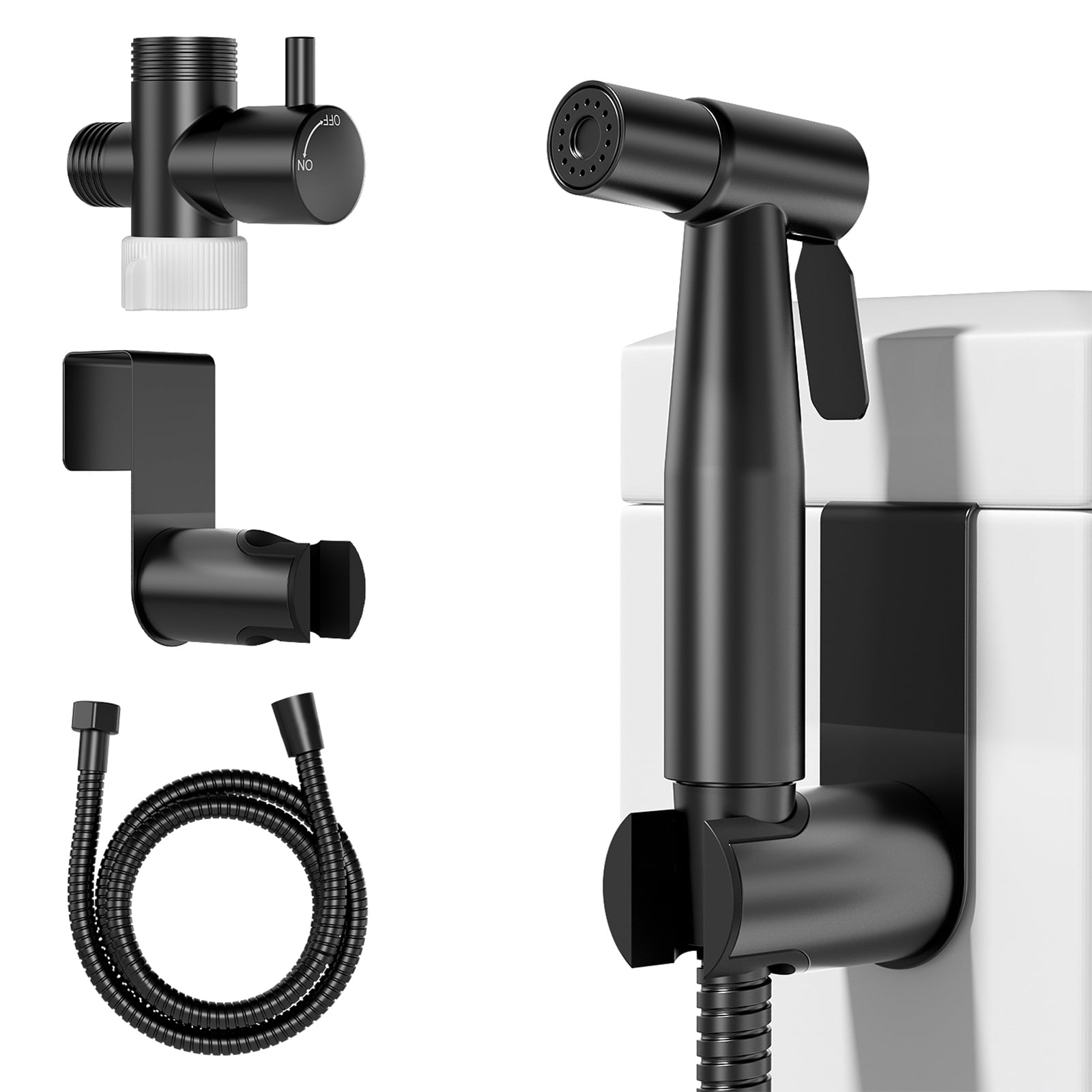 Handheld Bidet Sprayer for Toilet, Adjustable Water Pressure Jet Spray with Plastic TValve for