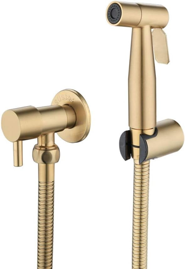 Handheld Bidet Sprayer for Toilet Brushed Gold Baby Cloth Diaper Washer