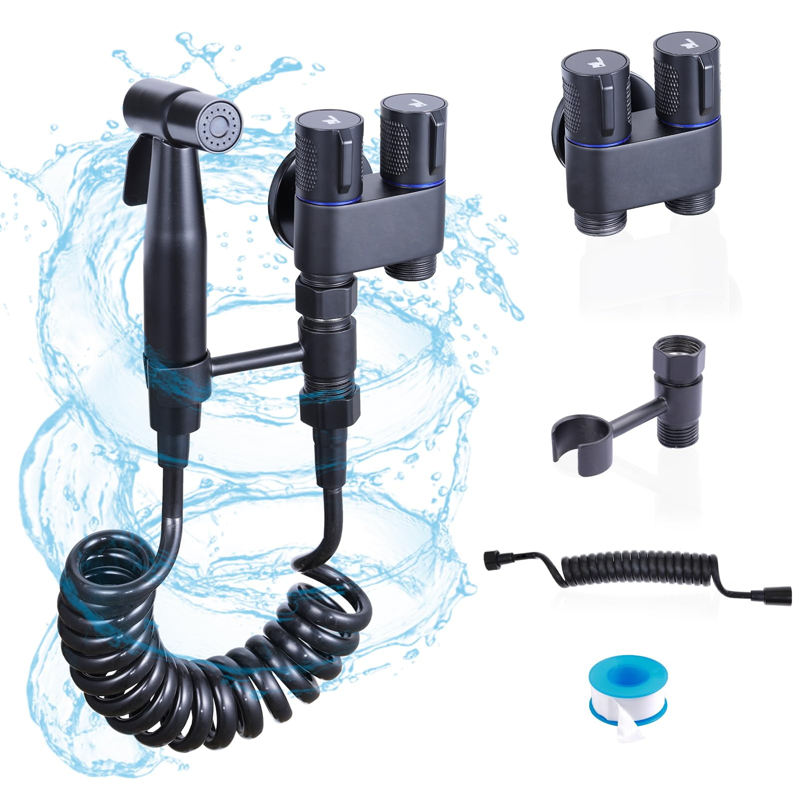 Handheld Bidet Sprayer for Toilet, Jet Sprayer for Toilet Muslim Shower, Adjustable Cloth Diaper Sprayer Bidets Attachment for Toilet, Toilet Bidet Sprayer with Bidet Hose for Feminine Wash