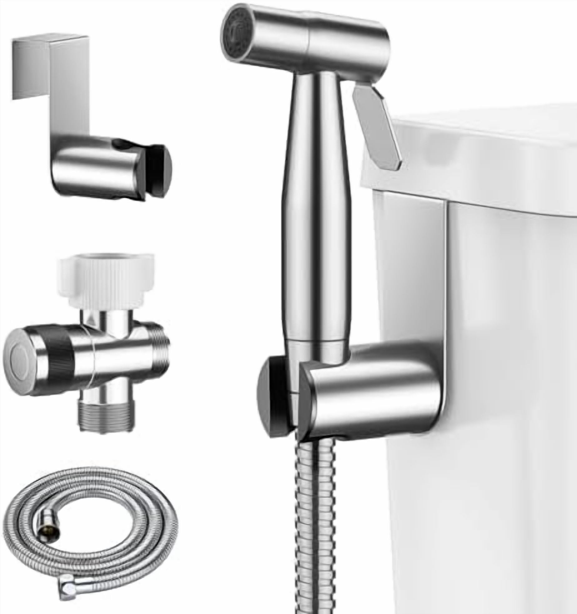Handheld Bidet Sprayer for Toilet,  Jet Sprayer for Toilet Muslim Shower, Adjustable Water Pressure with Bidet Attachment for Toilet for Feminine and Baby Wash