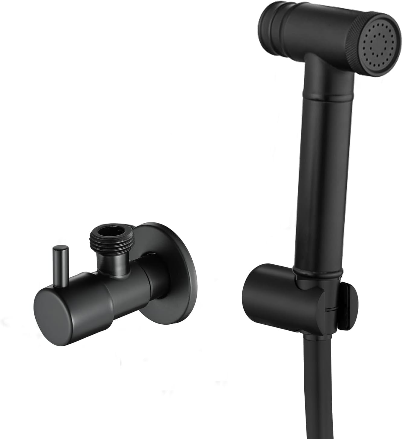 Handheld Bidet Sprayer for Toilet, Brass Cloth Diaper Sprayer, Attachment Bathroom Accessories for Feminine Hygiene, Cloth Diaper and Pet Wash,Black