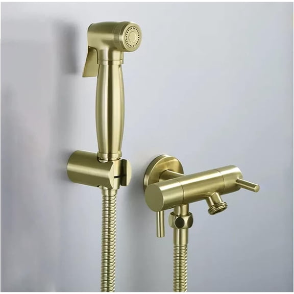 Handheld Bidet Sprayer for Toilet Brushed Gold Cloth Diaper Sprayer Kit Brass Wall Mounted Bidet Water Sprayer