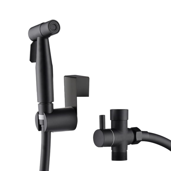 Handheld Bidet Sprayer for Toilet, Matte Black Metal Cloth Diaper Sprayer with Adjustable Pressure Control, Bathroom Shattaf Kit