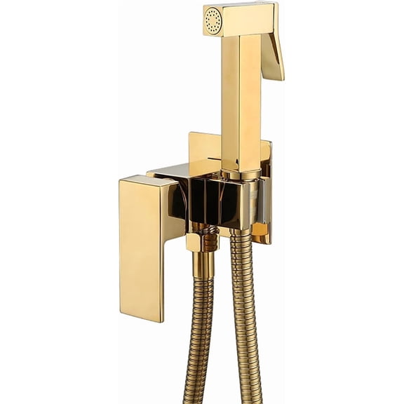 Handheld Bidet Sprayer for Toilet  Titanium Gold Cloth Diaper Sprayer Kit Wall Mounted Brass Bidet Sprayer Set