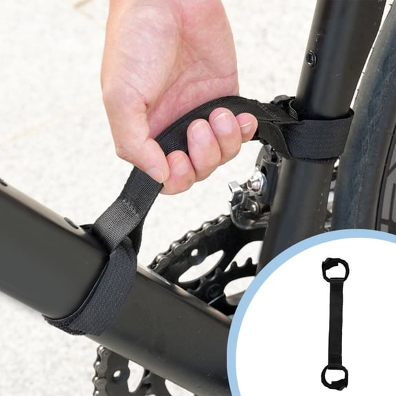 Handheld Bike Carry Strap Nylon Portable Bicycle Lifting Handle | Road Bike Shoulder Sling | Durable Ergonomic Grip | Universal Fit for Various Frames | Lightweight | 1 Pack | Black | 19.2x2.44cm