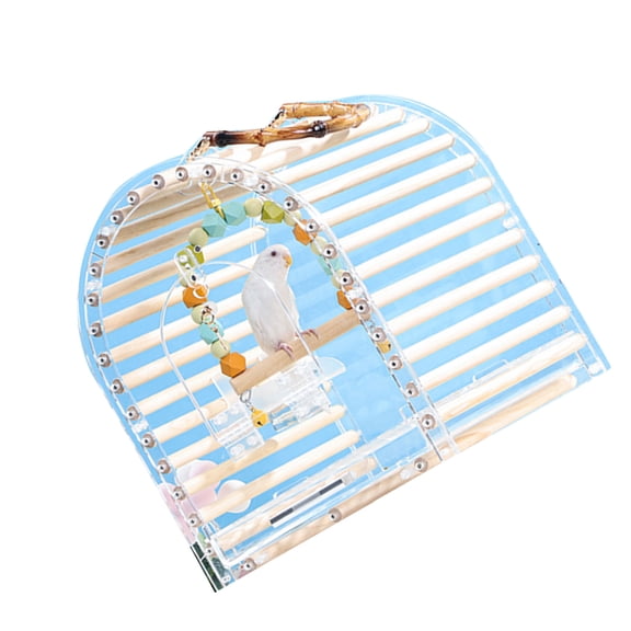Handheld Birds Travel Cage for Small Parrots Transparent Acrylic Carry Cage for Lovebirds Portable Carry Box for Conure
