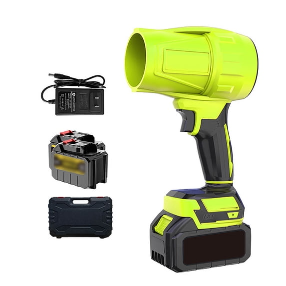 Handheld Blower, Handheld Leaf Blower, Cordless Leaf Blower, Ultra-Light, Ultra-Powerful, for Yard, Car Cleaning & Drying and Snow Removal(Green,15 Cells: Two Batteries Per Cell, One Charger)