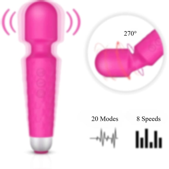 Handheld Body Massager with 20 Modes & 8 Speeds, Portable Full Body Home Massager for Neck, Back, Shoulder, Waist, Leg, Reduce Stress Vibrator - Ergonomic Design Muscle Massager,Pink