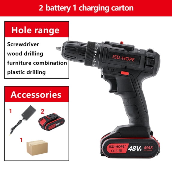 Handheld Brushless Cordless Impact Drill/Driver, 2-Speed Lithium-Ion Electric Screwdriver