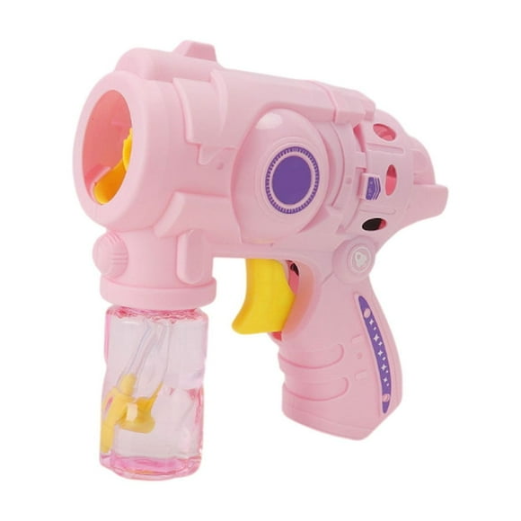 Handheld Bubble Blower Machine - 3.4oz Solution Outdoor Foam Toy for Kids Parties Park Play(Pink)