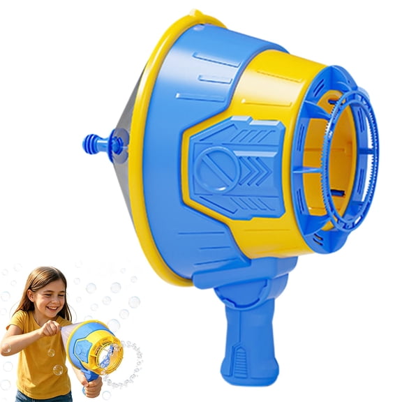 Handheld Bubble Gun Air Blast Bubble Machine, 1-Pack 8.7x5.6 Inch Outdoor Launcher, for Backyard Lawn Family Game, bldnkj