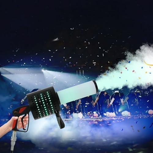 Handheld CO2 Cannon Confetti Machine 7 Colors LED Confetti Blaster Gun Professional Confetti Launcher for Concerts Parties Club Wedding Theater$$Music