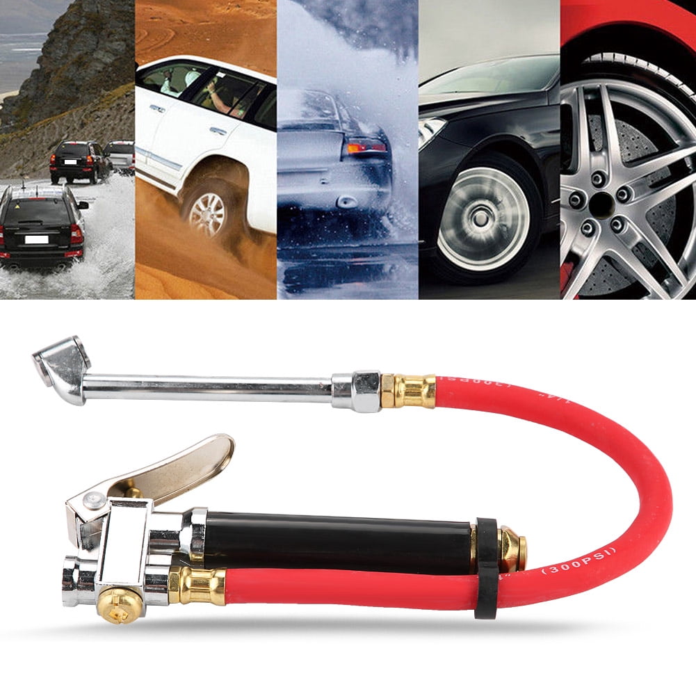 Handheld Car Air Tire Pressure Filler Fill Inflator Gauge Dual Chuck ...