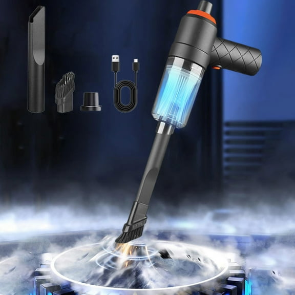 Handheld Car Vacuum Cleaner | 120W Powerful Suction | Mini Cordless USB Rechargeable Dust Buster | Portable for Vehicle Interior | Washable Filter | Includes Brush & Nozzle Attachments | 7.3x2.2in