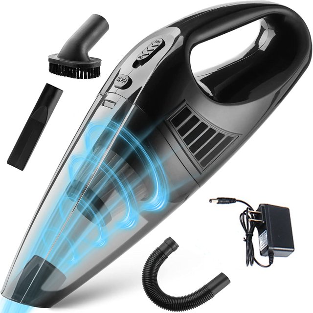 Handheld Car Vacuum Cleaner with Attachments, 12V DC, Cordless