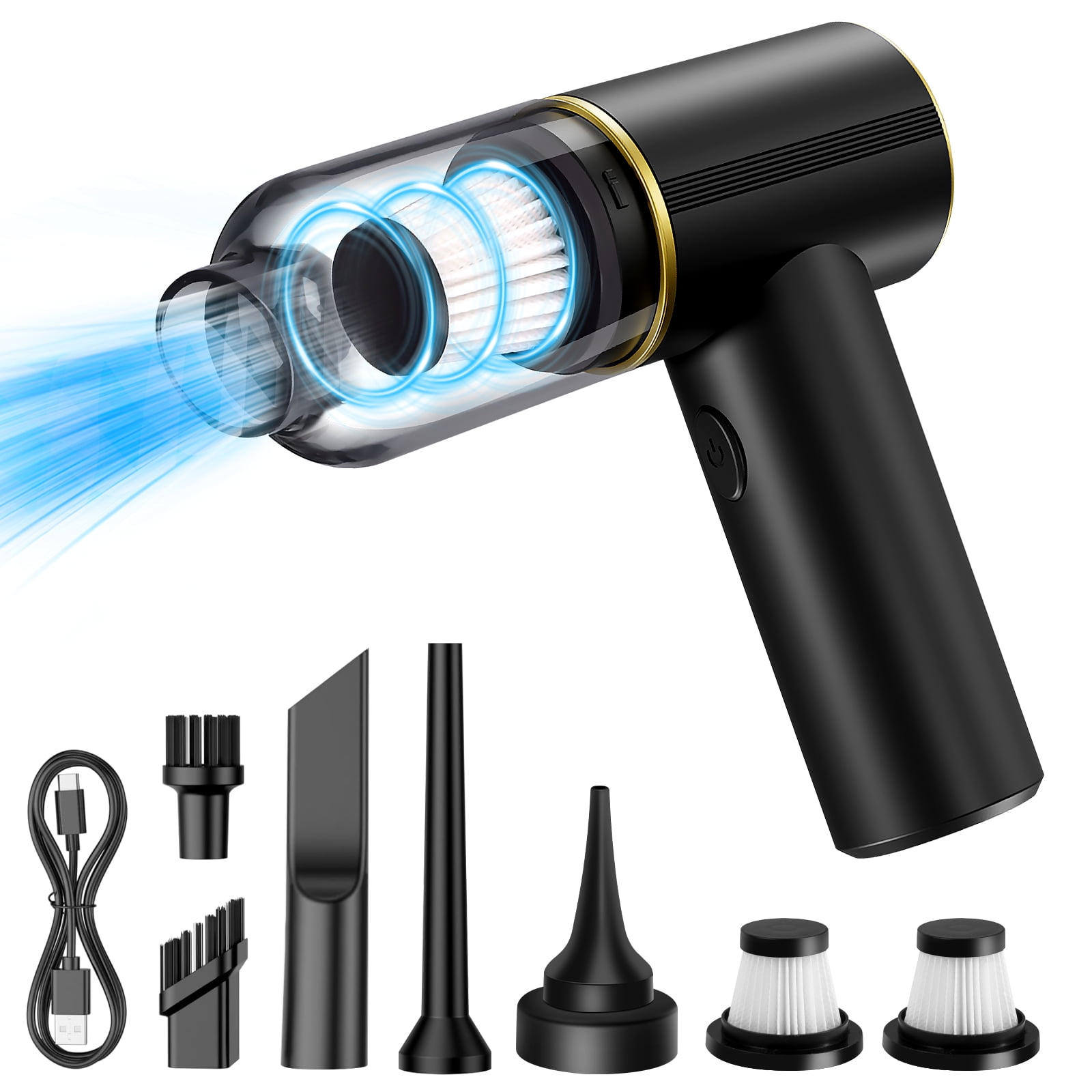Wetene Handheld 9000Pa Car \u0026 Home Vacuum Cleaner with Multi-Nozzles for Car, Pet, Office, Home Cleaning