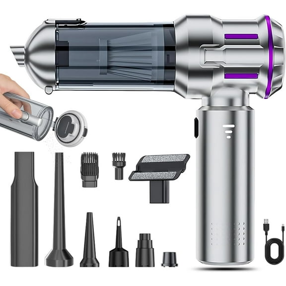 Handheld Car Vacuum Cleaner,Car Vacuum Cleaner cordless,3-speed adjustment,Powerful 15000Pa cyclone suction,Portable and rechargeable,Wet and Dry for for Pet Hair Vehicle Home Office