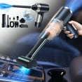 thumbnail image 1 of Handheld Car Vacuum Cleaner Powerful Suction 9000Pa | Mini Portable Dust Buster | USB Rechargeable | LED Light | Multifunctional Nozzles | Compact Lightweight ABS | Black | 1pc | 7.36x6.53x1.97in, 1 of 9