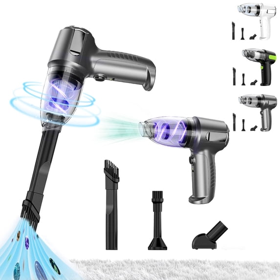 Handheld Car Vacuum Cleaner with Strong Suction, USB Rechargeable Mini Portable Vacuum for Car Interior Detailing with Multi Accessories and Washable Filter