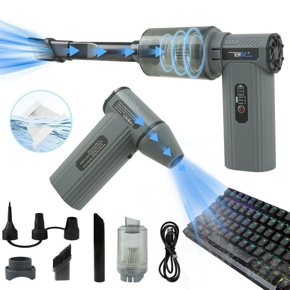 Handheld Car Vacuum Portable Cordless 15000Pa High Power 2 in 1 Vacuum Cleaner and Air Duster with Multi-Nozzles Mini Hand Held Vacuum Rechargeable for Home, Car, Office, Pet Hair