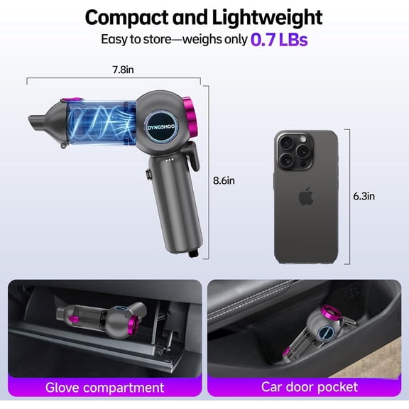 Handheld Car Vacuum Portable CordlessEquipped with a one-Touch Window Breaker and Seatbelt Cutter Car Vacuum Cleaner with 25000Pa Ultra-Strong Suction,Design for Drivers ()