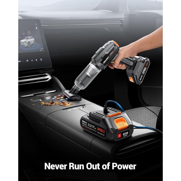 Handheld Car Vacuum Wireless, 21000Pa High Power Suction, 30 Mins Long Endurance, 18V/120W Mini Vacuum Cleaner for Car, Home, Office