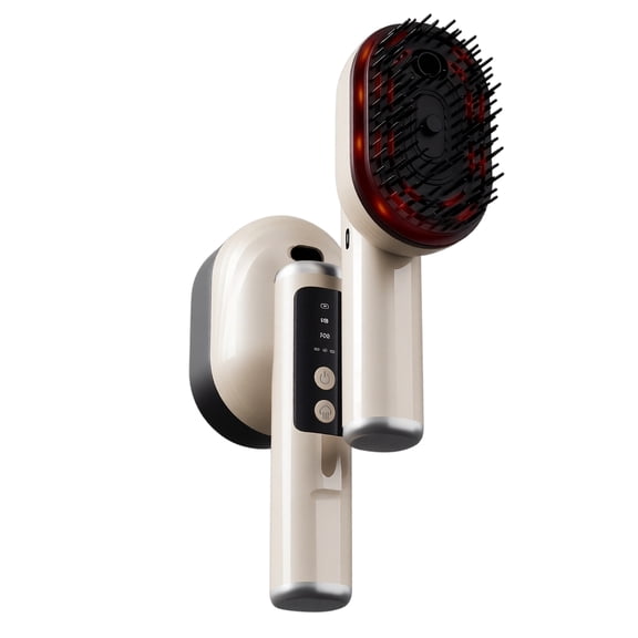 Handheld Care Device, Head Massager for Growth, Massager Scalp, Oil Applicator for Scalp, White Multi-Functional Scalp Massage Comb 7X3.5 Inch Portable Electric Massager with Red
