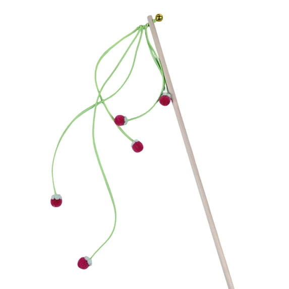Handheld Cat Teaser Wand with Yarn Ball String and Bell, Interactive Pet Play Toy for Indoor Cats, Exercise Wand, Fun Cat Training Support
