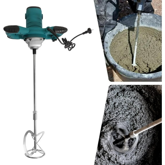 Handheld Cement Mixer 2400W Mortar Mixer Portable Electric Concrete Cement Mixer 110V Mud Mixer with 6 Adjustable Speed